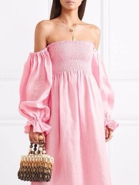 Sleeper Atlanta Linen Dress in Pink